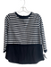 COS Size Small Black & White Cotton Striped Round Collar Back Buttons Top Black & White / Small