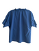 Finley Size XS Blue Viscose Blend Short Sleeve Ruffle V Neck Top Blue / XS