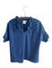 Finley Size XS Blue Viscose Blend Short Sleeve Ruffle V Neck Top Blue / XS