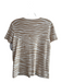 J Mclaughlin Size XS Tan & White Cotton Blend Round Neck Short Sleeve Top Tan & White / XS