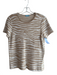 J Mclaughlin Size XS Tan & White Cotton Blend Round Neck Short Sleeve Top Tan & White / XS