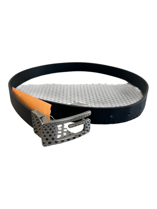 Gucci Black Leather Silver Buckle Belts Black / S