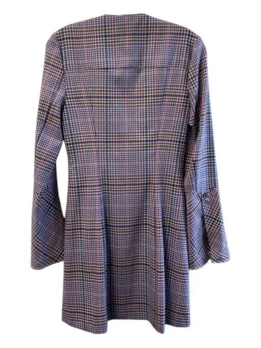 Parker Size 2 Multi Polyester Blend Collared Long Sleeve Button Front Dress Multi / 2