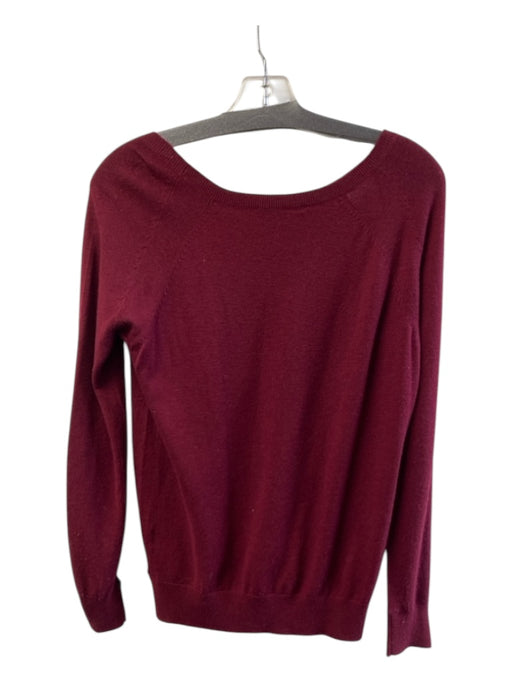 Vince Size XS Merlot Wool Blend Round Neck Long Sleeve Ribbed Knit Top Merlot / XS