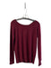 Vince Size XS Merlot Wool Blend Round Neck Long Sleeve Ribbed Knit Top Merlot / XS