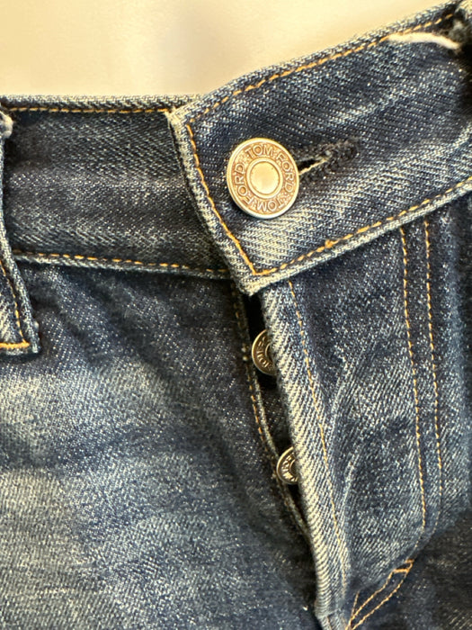 Tom Ford Size 31 medium dark wash Cotton Solid Slim Jean Men's Pants