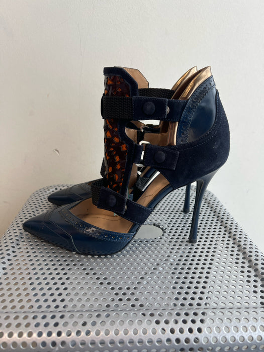 Nicholas Kirkwood x Peter Pilotto Shoe Size 37.5 Leather Pointed Toe Heels