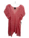 W by Worth Size P Red & White Linen & Nylon Striped See - Through V Neck Top Red & White / P