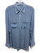 Chan Luu Size S Blue Viscose Button Down Long Sleeve Collar Top Blue / S