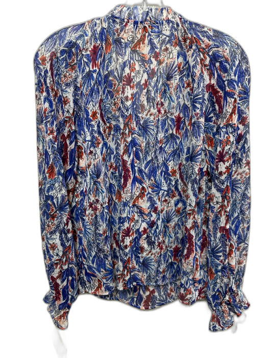 Suncoo Size T1 White, Blue, Multi No Fabric Tag Metallic Thread Long Sleeve Top White, Blue, Multi / T1
