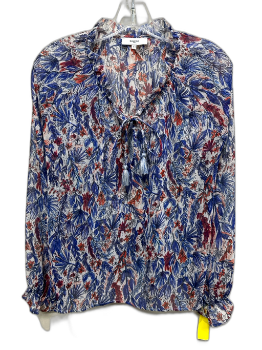 Suncoo Size T1 White, Blue, Multi No Fabric Tag Metallic Thread Long Sleeve Top White, Blue, Multi / T1