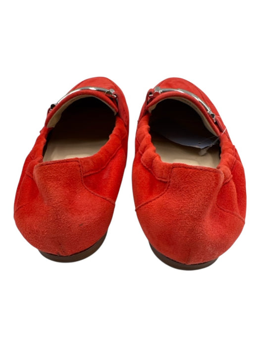 Tods Shoe Size 37.5 Red Suede Metal Buckle Slip On Flats Red / 37.5