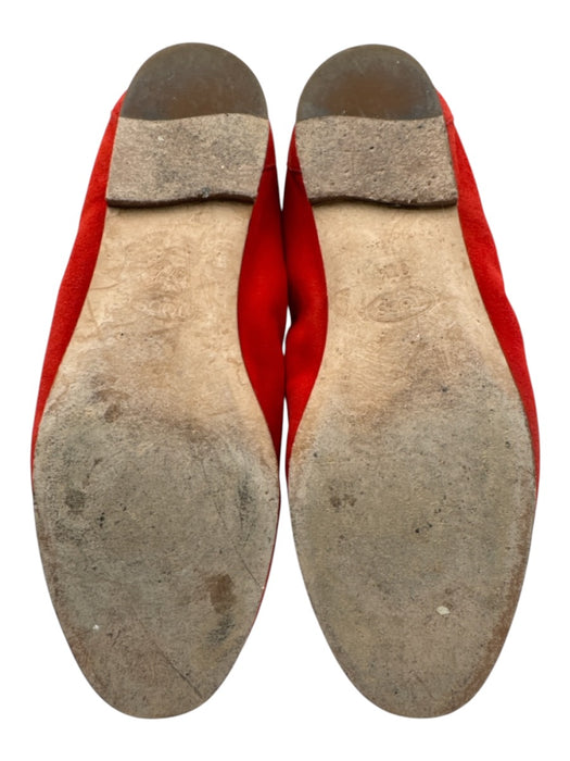 Tods Shoe Size 37.5 Red Suede Metal Buckle Slip On Flats Red / 37.5