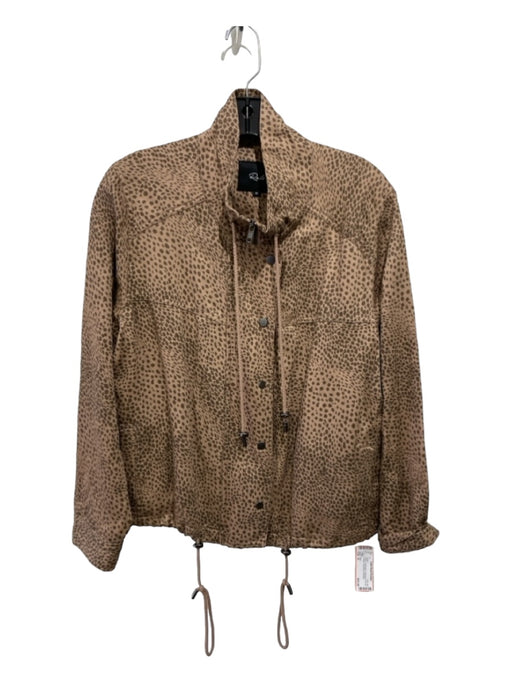 Rails Size M Brown Lyocell blend Speckled Front Zip & Button Drawstring Jacket Brown / M