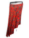 L'agence Size XS Red Blue Orange Viscose Blend Paisley One Shoulder Dress Red Blue Orange / XS