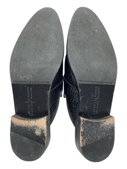 freda salvador Shoe Size 7 Black Leather Croc Embossed Pointed Toe Mule Flats Black / 7