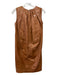 Adam Adam Lippes Size 0 Carmel Brown Leather Sleeveless Paneled Darted Dress Carmel Brown / 0