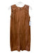 Adam Adam Lippes Size 0 Carmel Brown Leather Sleeveless Paneled Darted Dress Carmel Brown / 0