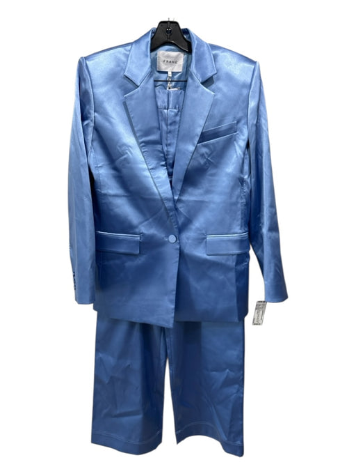 Frame Size S/8 Light Blue Polyester Blend Single Breasted Blazer Pant Set Light Blue / S/8