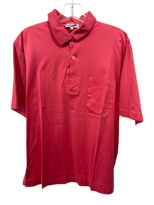 Maus & Hoffman Size 42 Red Cotton Solid Polo Men's Short Sleeve Red / 42