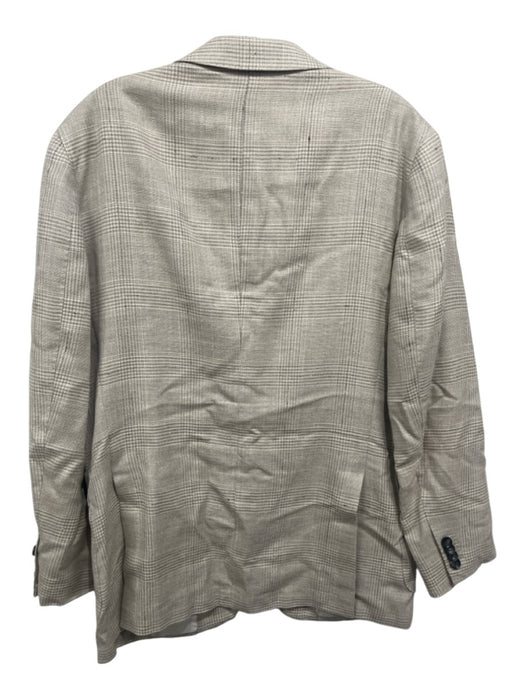 Suitsupply Gray Linen Blend Plaid Patch Pocket 2 Button Men's Blazer Gray / 40s