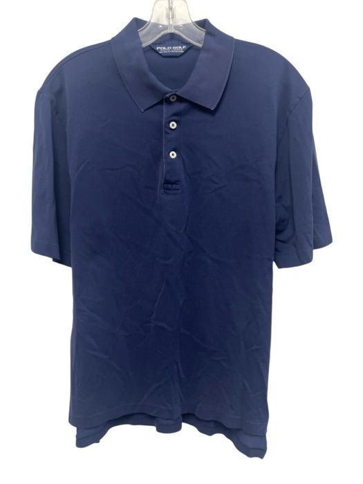 Polo Golf Size M Navy Cotton Solid Polo Men's Short Sleeve Navy / M