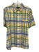 Ralph Lauren Size L Yellow & Blue Cotton Plaid Button Up Men's Short Sleeve Yellow & Blue / L