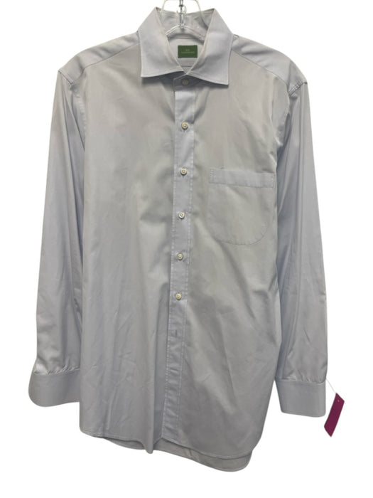 Sid Mashburn AS IS Size Est M Light blue Cotton Solid Men's Long Sleeve Shirt Light blue / Est M