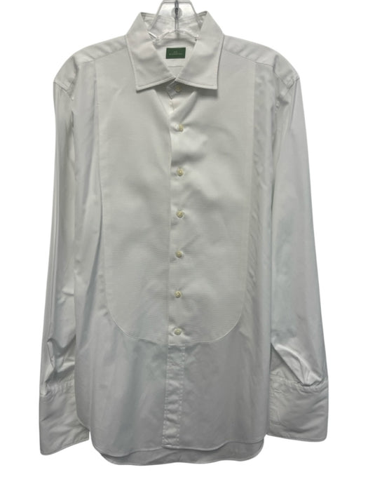 Sid Mashburn Size 15.5 White Cotton Solid Tuxedo Button Down Long Sleeve Shirt White / 15.5