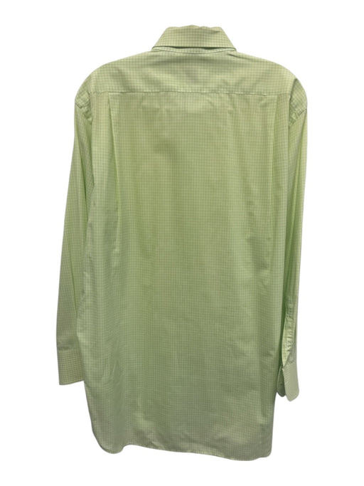 Aster Size 16.5 Green & White Cotton Plaid Button Down Men's Long Sleeve Shirt Green & White / 16.5