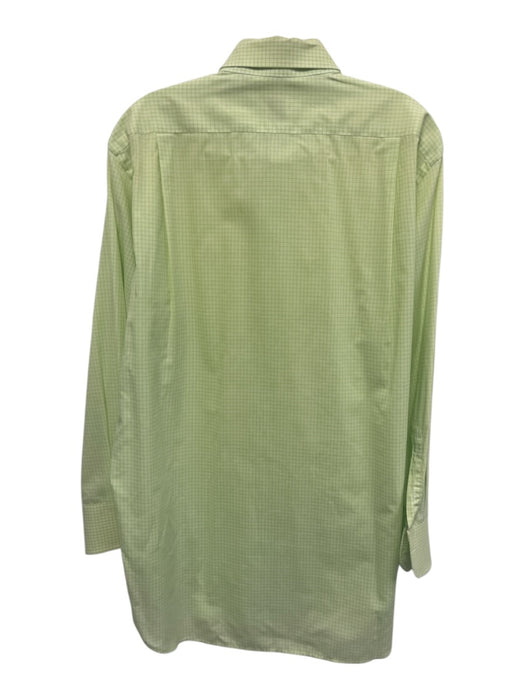 Aster Size 16.5 Green & White Cotton Plaid Button Down Men's Long Sleeve Shirt Green & White / 16.5
