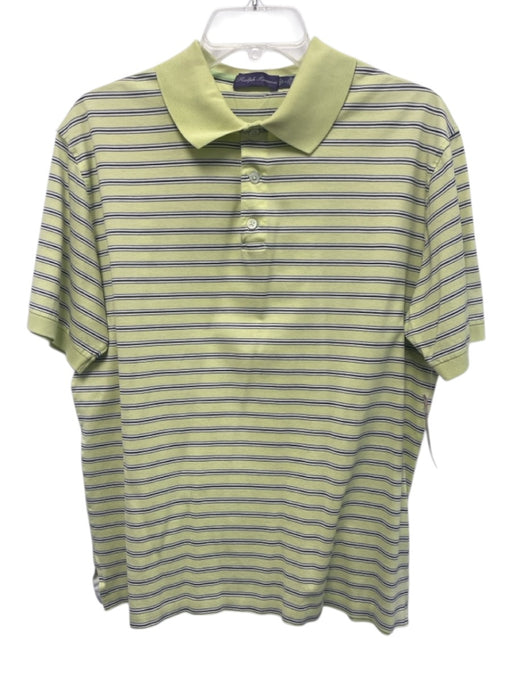 Ralph Lauren Purple Size L Green, Black & White Cotton Striped Polo Short Sleeve Green, Black & White / L