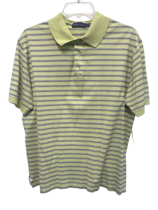 Ralph Lauren Purple Size L Green, Black & White Cotton Striped Polo Short Sleeve Green, Black & White / L