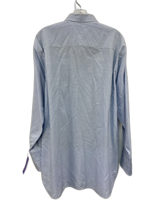 Robert Talbott Size 16 Blue & White Cotton Striped Button up Long Sleeve Shirt Blue & White / 16