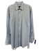 Robert Talbott Size 16 Blue & White Cotton Striped Button up Long Sleeve Shirt Blue & White / 16