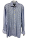 Polo Size 16 Blue & White Cotton Striped Button up Men's Long Sleeve Shirt Blue & White / 16
