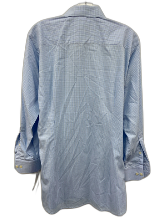 Eton Size 16.5 Light Blue & White Cotton Gingham Button up Long Sleeve Shirt Light Blue & White / 16.5