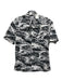 Kenzo Size 16 Black & White Cotton Blend Floral Button Down Men's Short Sleeve 16