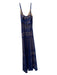 Alberto Makali Size S Navy Polyester Lace Overlay V Neck Nude Slip Dress Navy / S