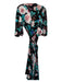 Diane Von Furstenberg Size S Black & Multi Viscose Blend Half Sleeve Maxi Dress Black & Multi / S