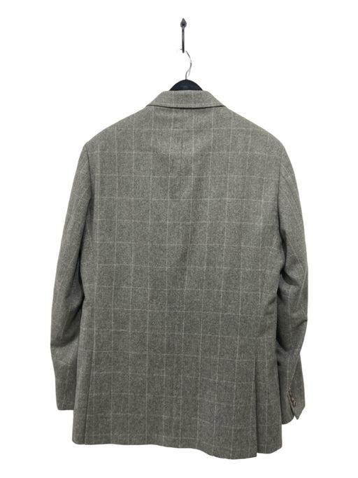Polo Grey Virgin Wool Checkered Three Piece Men's Suit 43
