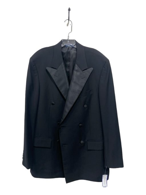 Polo Black Virgin Wool Solid Double Breasted Men's Blazer 42L