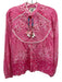 Alicia Bell Size Small Pink, Red, White Cotton & Silk Long puff sleeve Top Pink, Red, White / Small