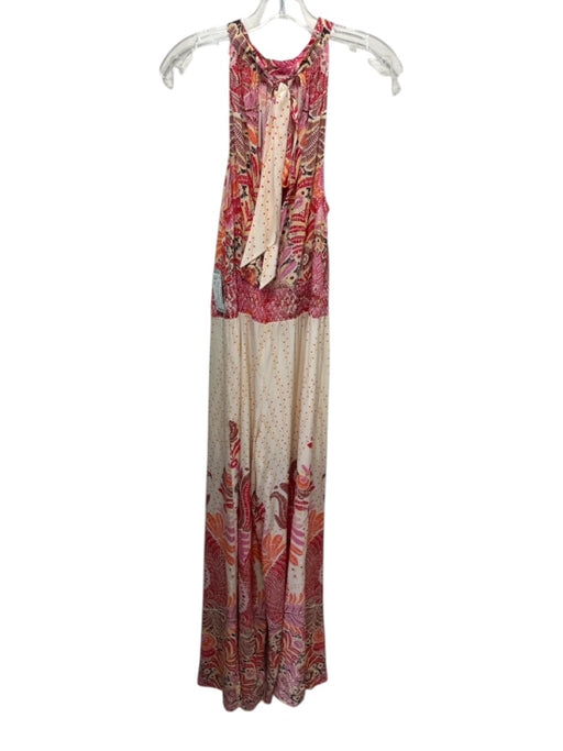 Calypso St. Barth Size XS Pink, Red, Orange Silk Blend Sleeveless Wide Leg Dress Pink, Red, Orange / XS