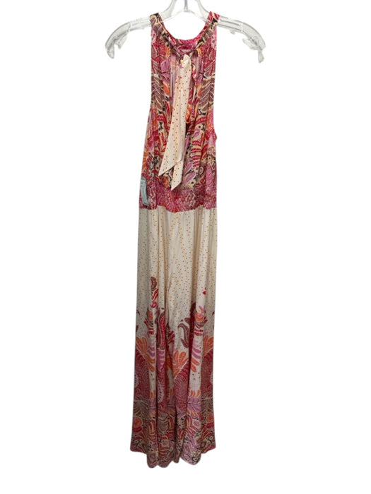 Calypso St. Barth Size XS Pink, Red, Orange Silk Blend Sleeveless Wide Leg Dress Pink, Red, Orange / XS