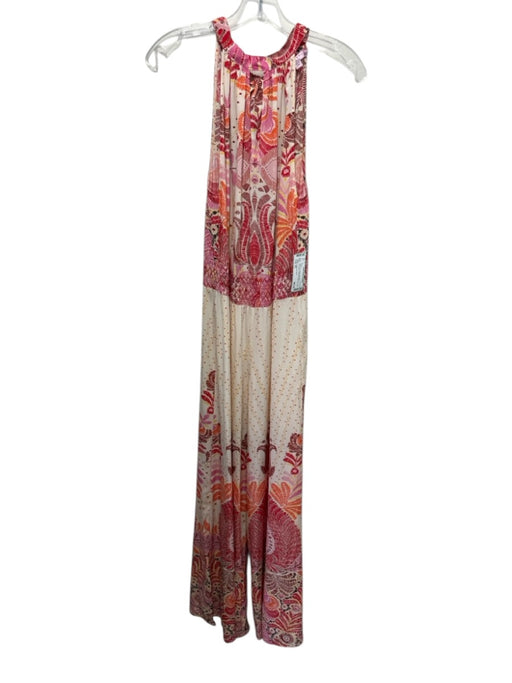 Calypso St. Barth Size XS Pink, Red, Orange Silk Blend Sleeveless Wide Leg Dress Pink, Red, Orange / XS
