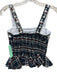 Fanm Mon Size Small Black, Orange, White Polyester Blend Sleeveless Plaid Top Black, Orange, White / Small