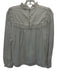 Cleobella Size Est Small White Cotton Blend Long Sleeve Pintuck Swiss Dot Top White / Est Small