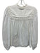 Cleobella Size Est Small White Cotton Blend Long Sleeve Pintuck Swiss Dot Top White / Est Small
