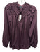 Current Air Size Small Dark Purple Polyester Blend Long Sleeve Ruffles Top Dark Purple / Small